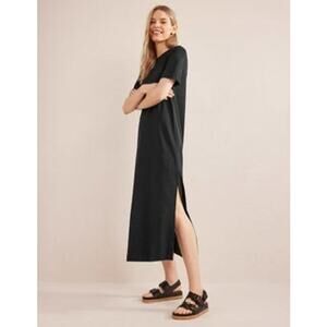 Boden Jersey Midi T-Shirt Cotton Dress Black Size 10